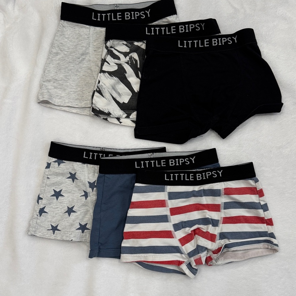 Little Bipsy Kids' Boxer Briefs Set - Black, Gray, Blue, Red